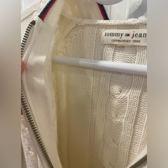 tommy jeans cream knitted jacket - Picture 6 of 8